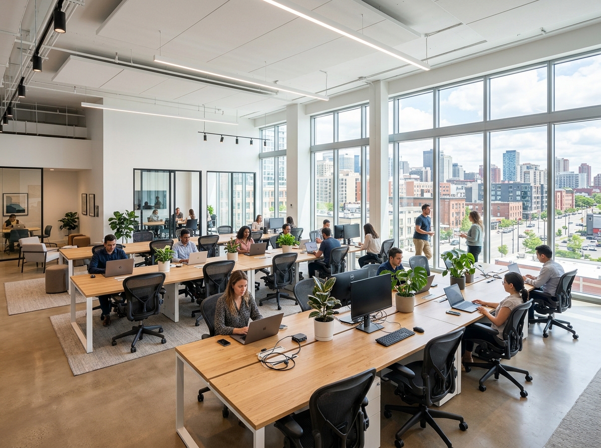 Office cleaning modern office space