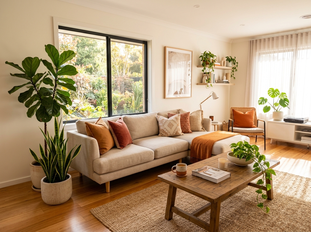 Residential Cleaning warm living room